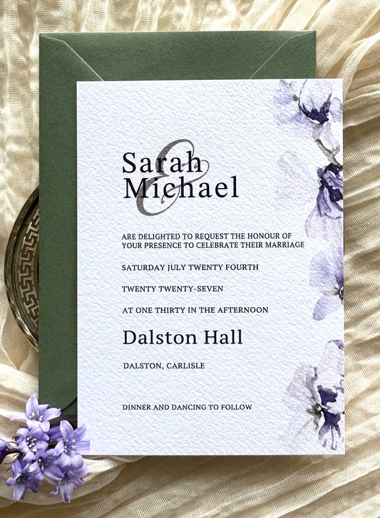 The Sarah Soft Purple Invitation